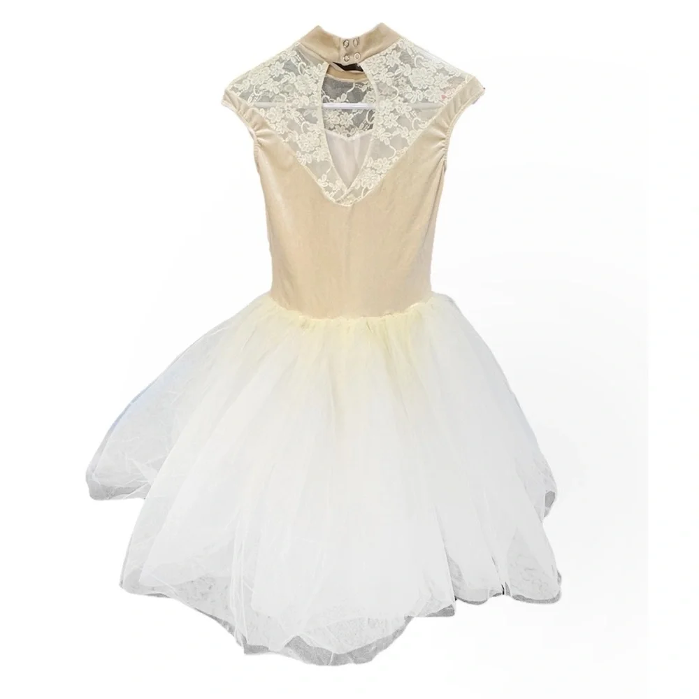 Weissman Showtime | Arietta Elegant Creamy Yellow and White Ballet Tutu, XLC